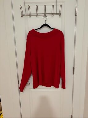 Kim Rogers Red Boatneck Pullover Sweatshirt